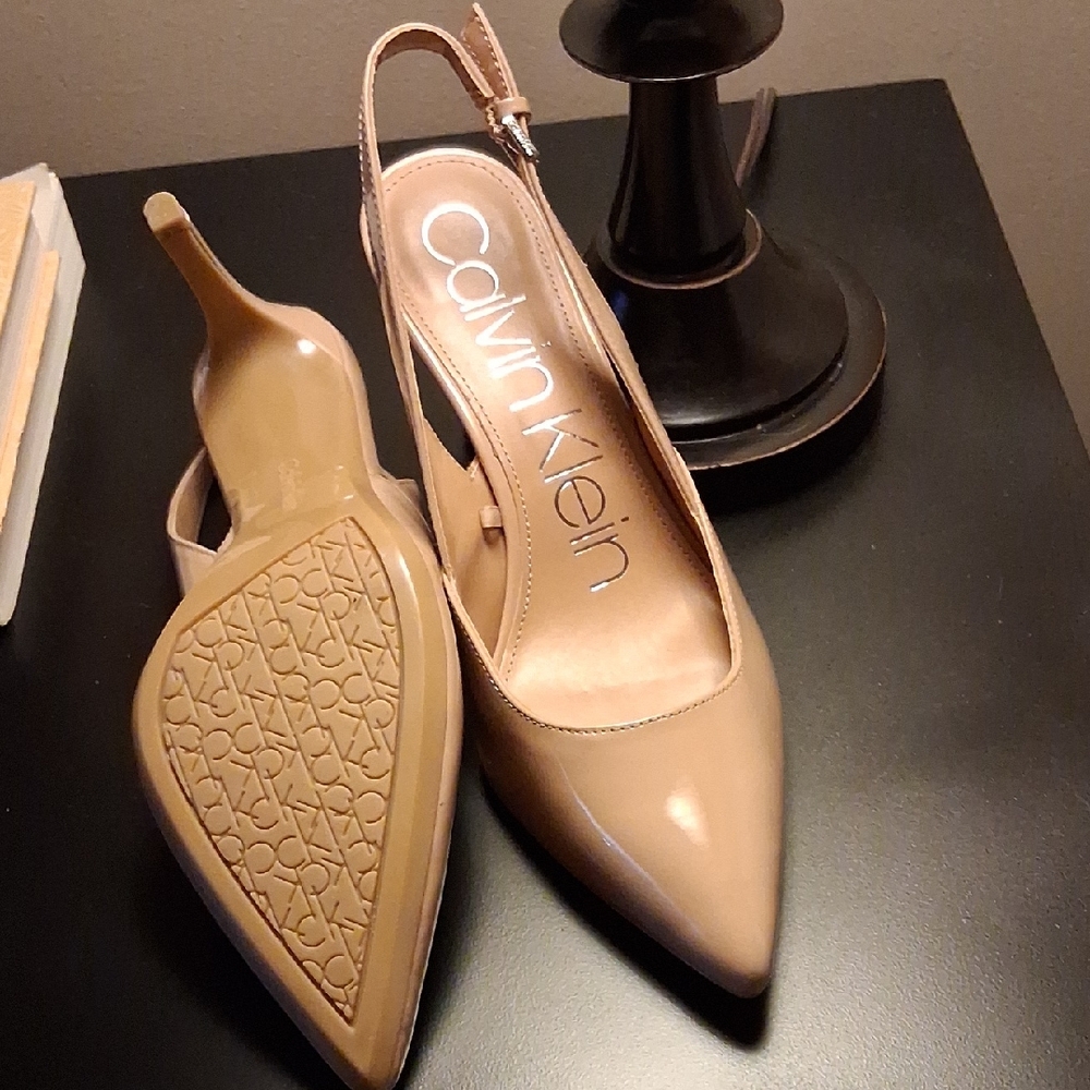 Calvin Klein Women's Beige Slingback Heels